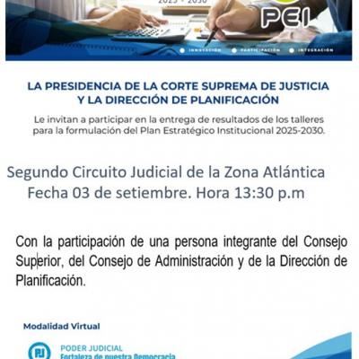 Invitación a la Entrega de resultados del PEI 2025-2030: IICJ Zona Atlántica 