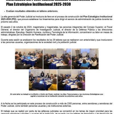 Autoridades del Poder Judicial analizan construcción del Plan Estratégico Institucional 2025-2030